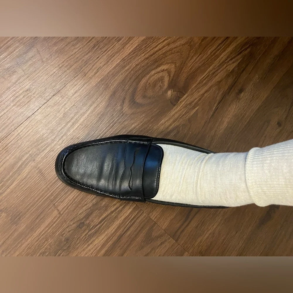 Salvatore Ferragamo Sport Black leather  ballerina Loafers men’s women’s 7.5 - Picture 9 of 15